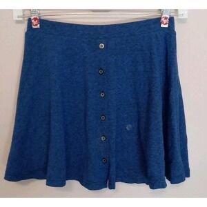 american eagle outfitters  Heather Blue Black Button Design Lined Mini Skirt‎ M
